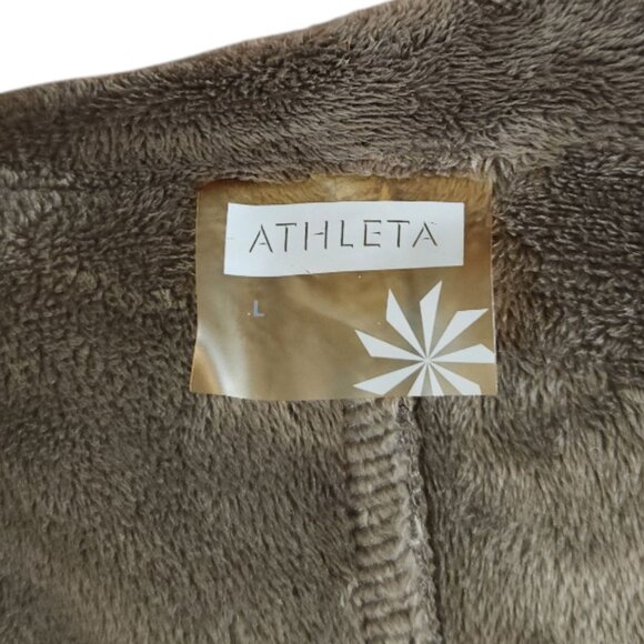Athleta Minka Plush Midline Fleece Coat in Olive Green Cozy Warm Women's Large - Picture 7 of 7